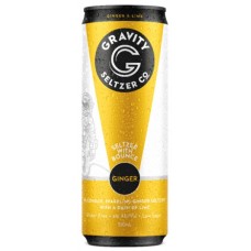 GRAVITY SELTZER CAN 330ML X 16 GINGER LIME 99.97% SUGAR FREE