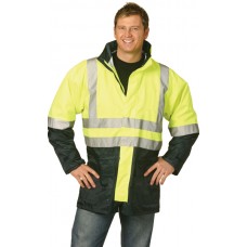 HI-VIS TWO TONE RAIN PROOF SAFETY JACKET WITH 3M TAPES 5XL, 7XL