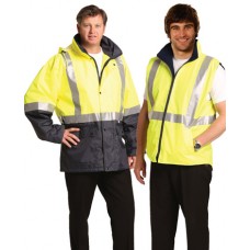 HI-VIS THREE IN ONE SAFETY JACKET WITH 3M TAPES XXS - 3XL